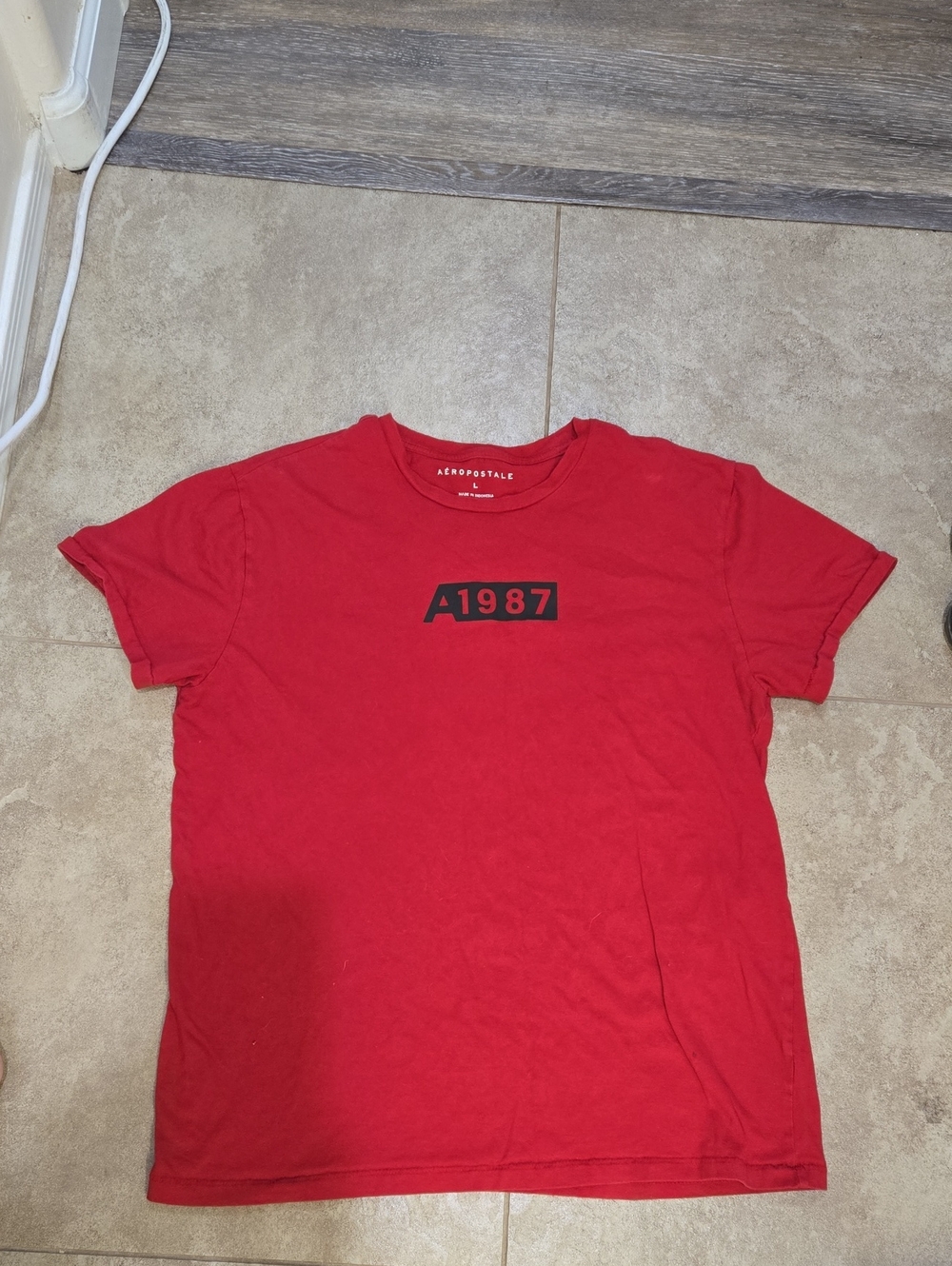 Aeropostale Red A1987 Logo Tee Mens